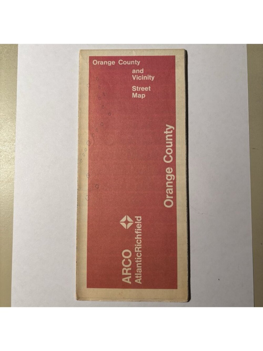 Vintage Arco Sinclair Atlantic Richfield Orange County CA Road Street Map 1970